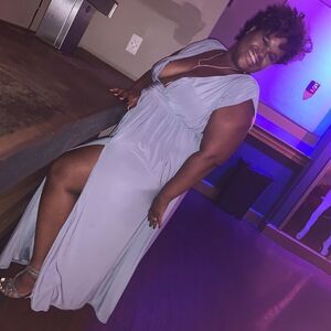 PRETTYLITTLETHING deep V sleeveless dress thigh slit size 18